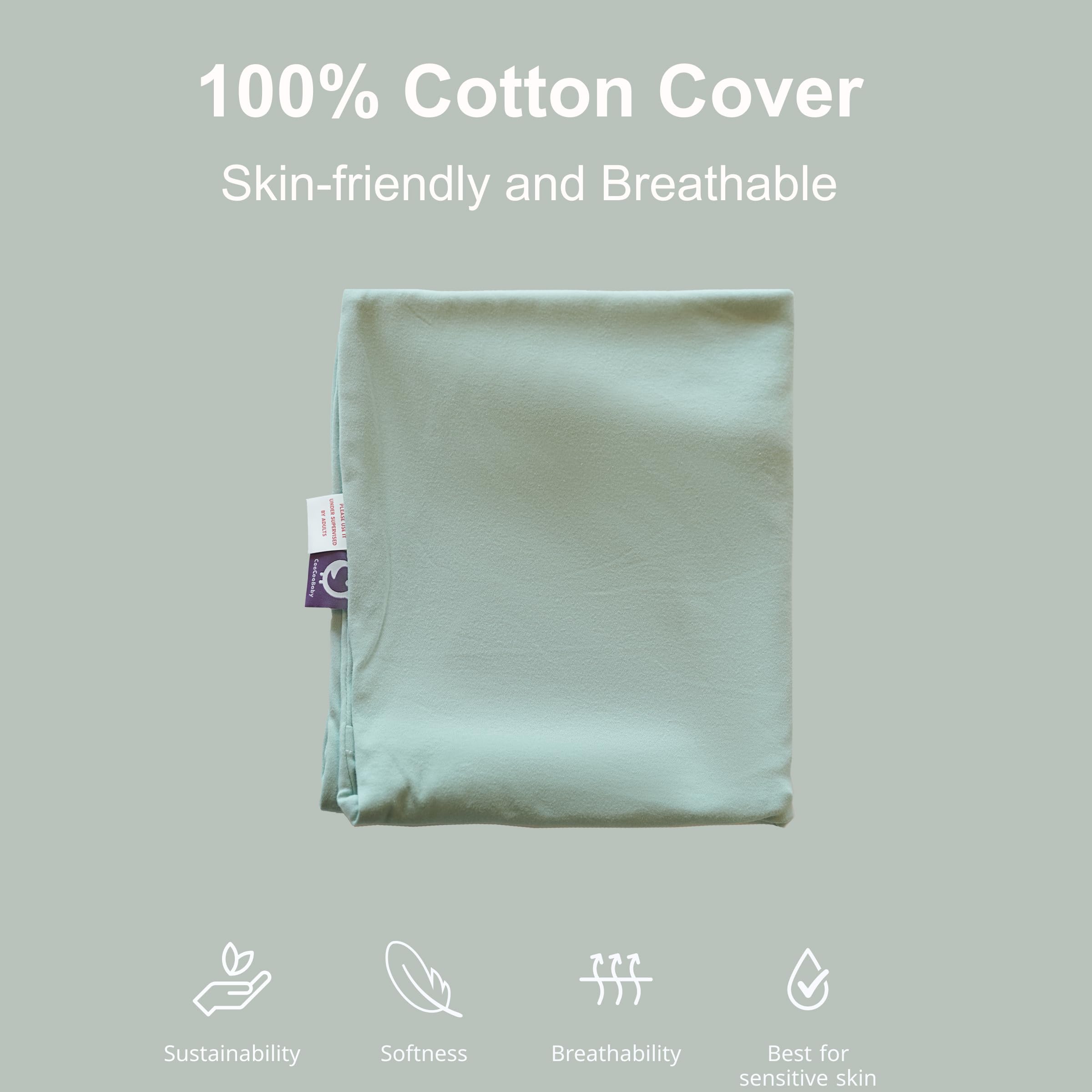 Front view of the CooCooBaby cover for the Organic Infant Lounger.
