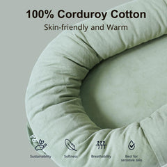 CooCooBaby Lounger cotton fabric close-up showing soft, breathable texture.