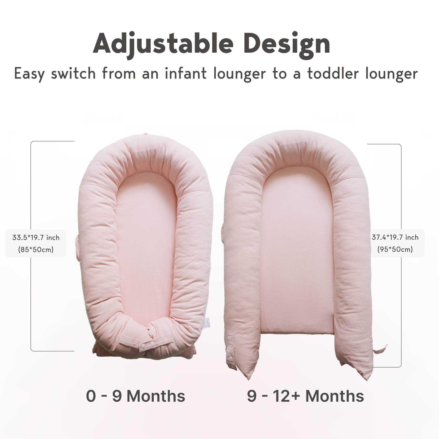CooCooBaby machine-washable deluxe lounger cover detaches easily for quick cleanup after spills.