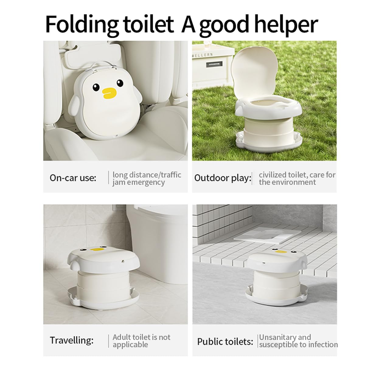 CooCooBaby emergency travel toilet for outdoor trips and car rides.