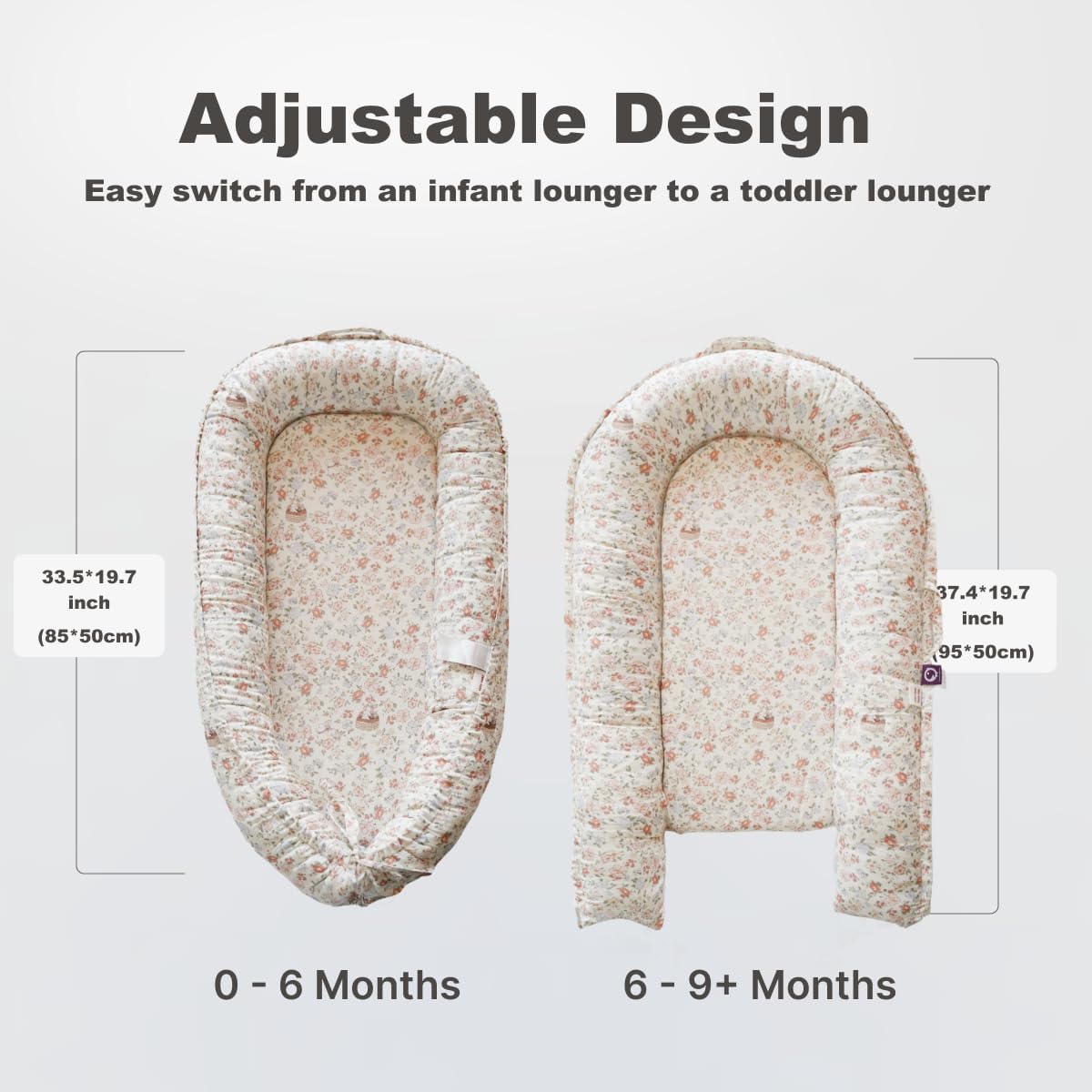 CooCooBaby infant lounger in use during supervised nap time promotes cozy cuddling.