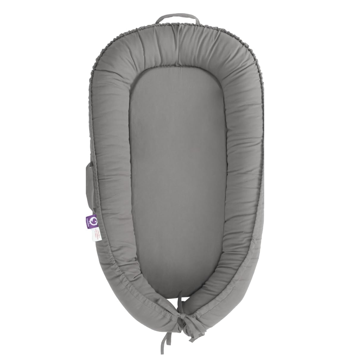 CooCooBaby infant lounger in slate gray offers cozy hug-like support for babies