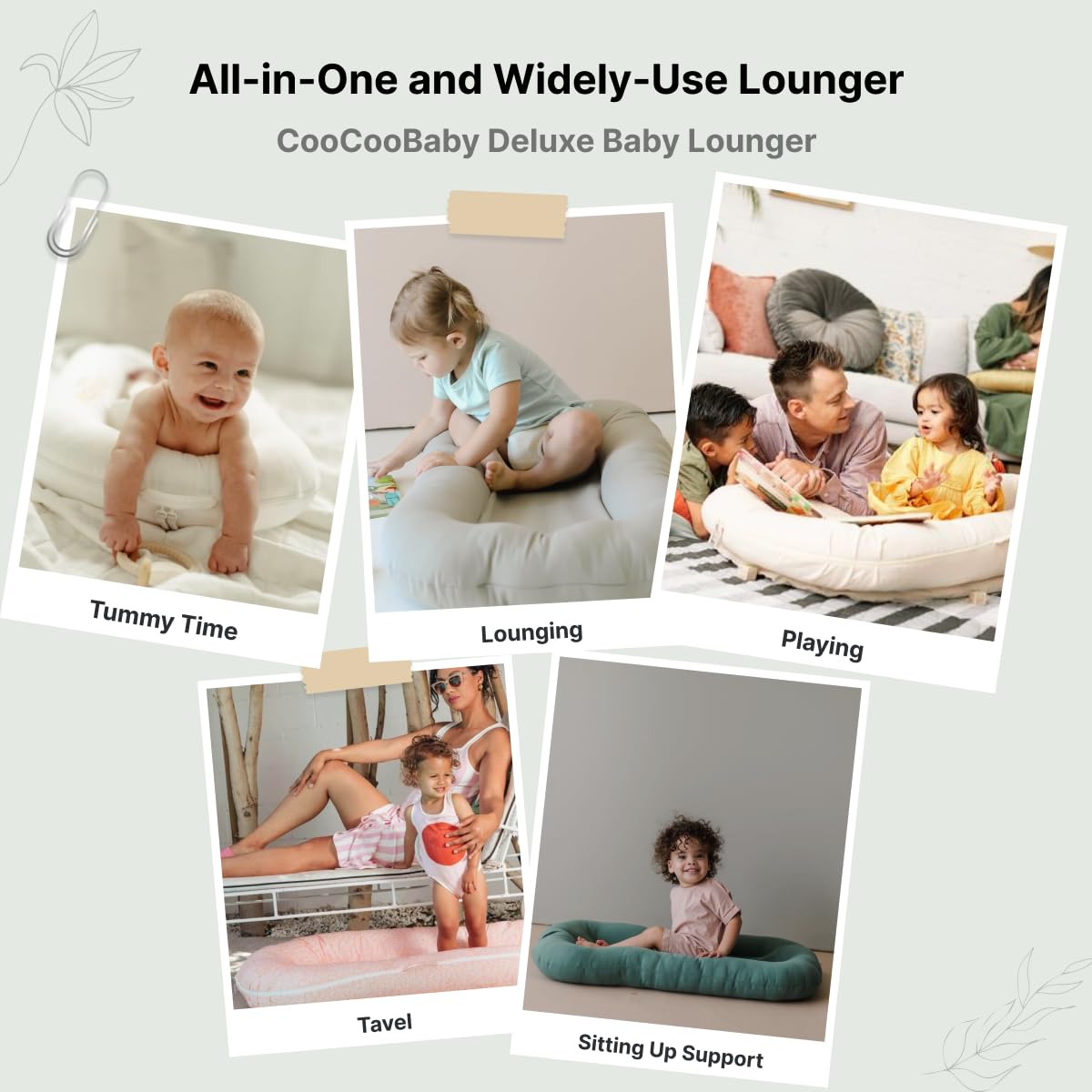CooCooBaby infant lounger supports tummy time and early bonding.