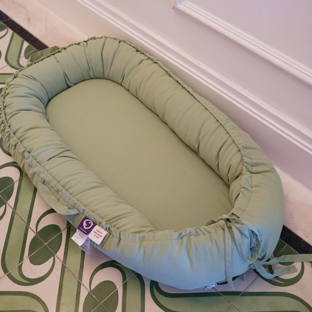 CooCooBaby infant lounger tummy time use demonstrates gentle support for play