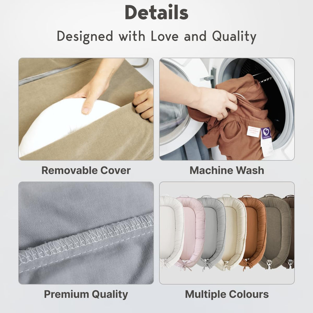 CooCooBaby lounger growth-adjustable ends extend with your baby