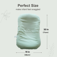 CooCooBaby infant lounger uses hypoallergenic material for safe snuggling.
