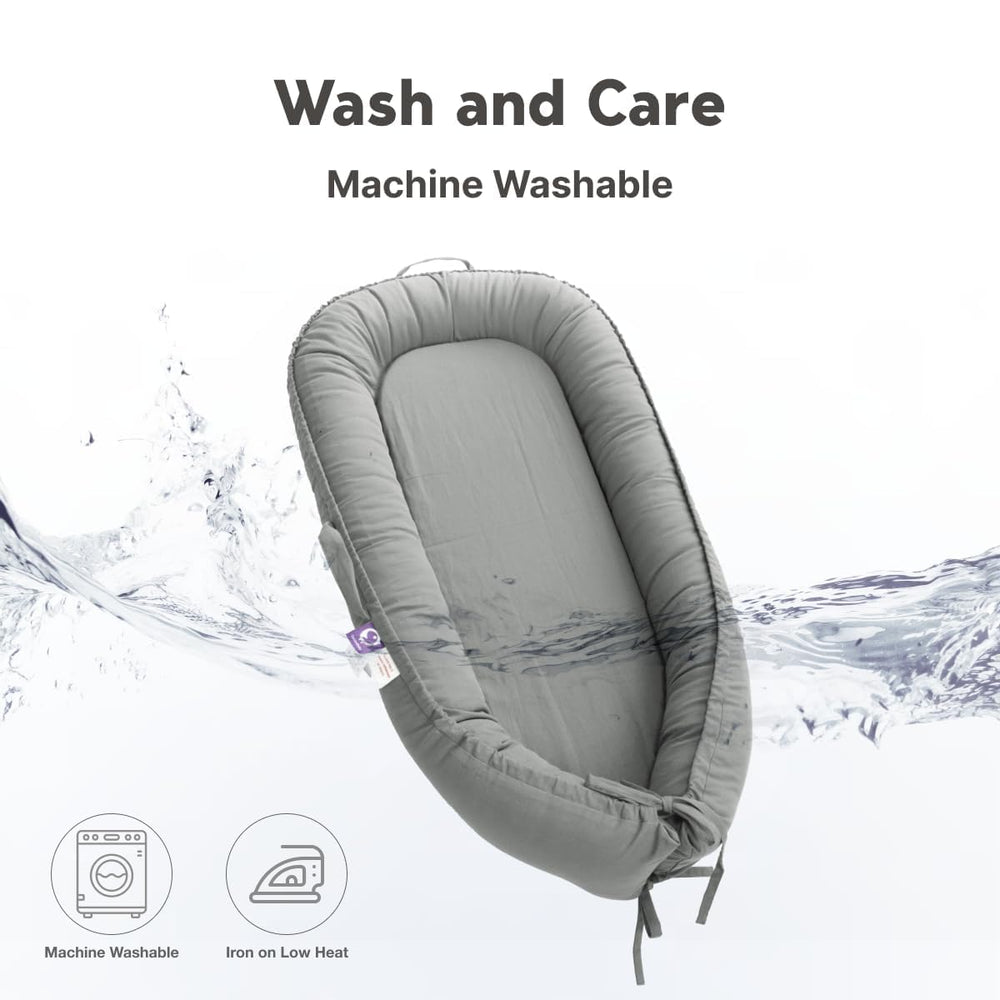 CooCooBaby lounger machine-washable cover makes cleanup quick and easy