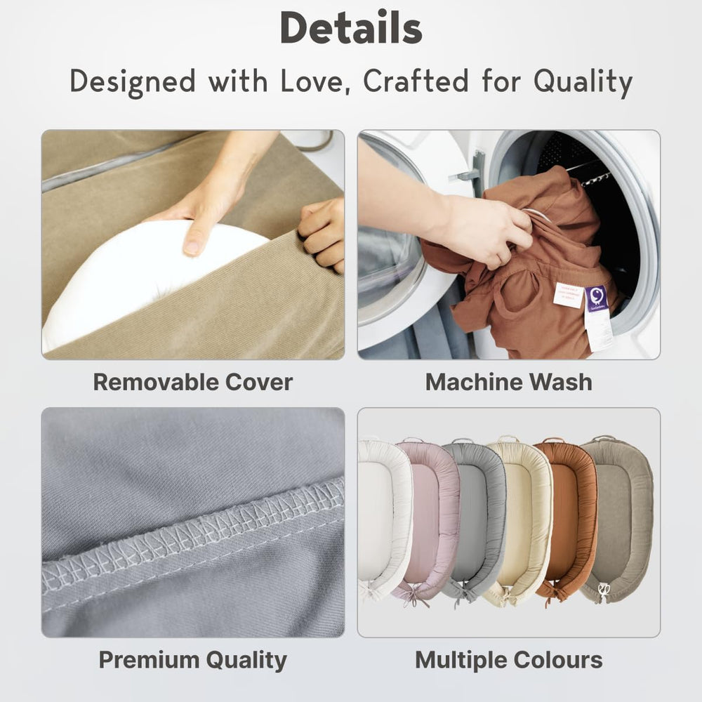 CooCooBaby machine-washable cover makes daily cleaning simple and convenient.