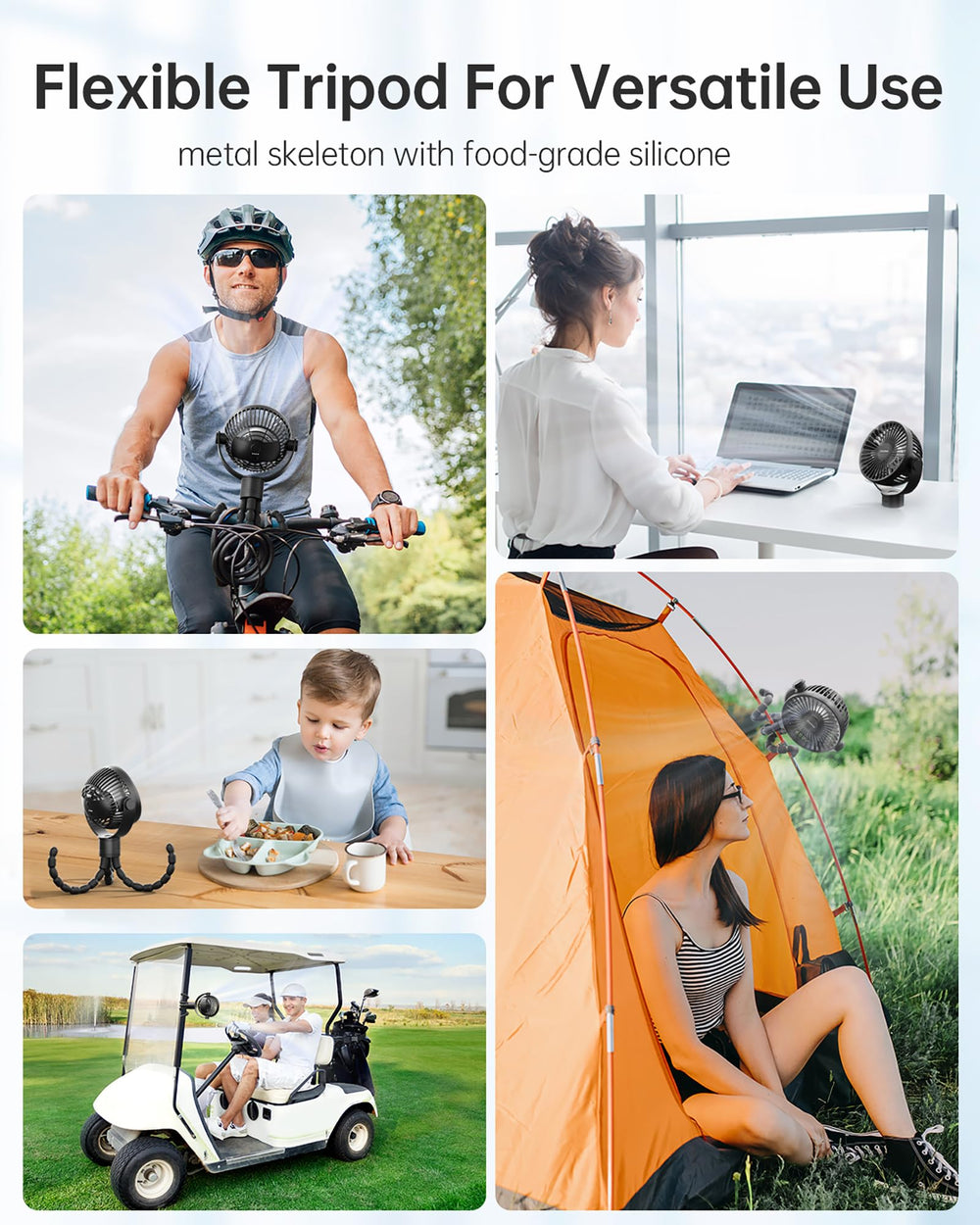 Coohea stroller fan night light provides gentle illumination for late-night checks.