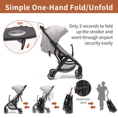 Cool Kids compact travel stroller for airplane overhead bins