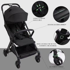 COOL KIDS stroller features a secure 5-point harness for child safety.