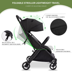 COOL KIDS travel stroller fits overhead bins for easy airline stowage.