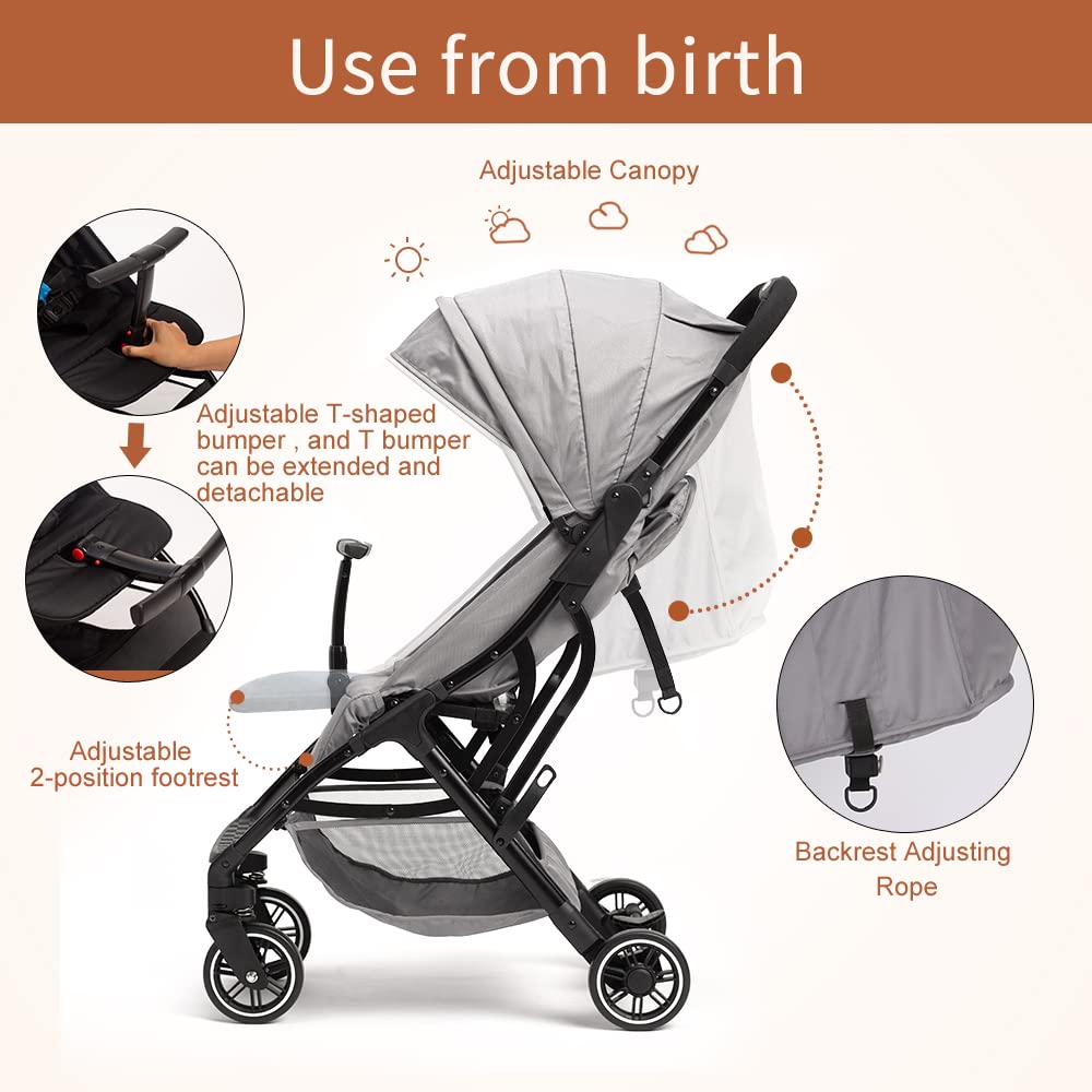 Cool Kids umbrella stroller with 4-position canopy for sun protection