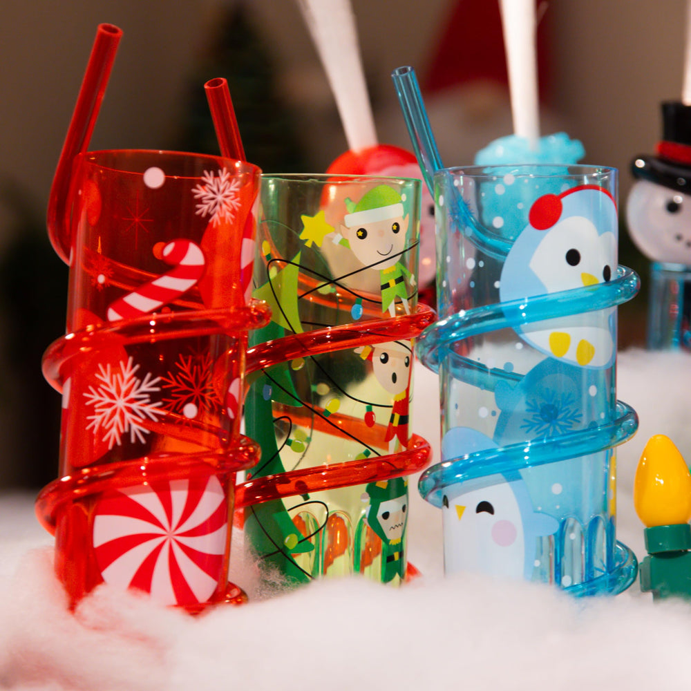 Cool Things Corp peppermint cup glowing for holiday drinks