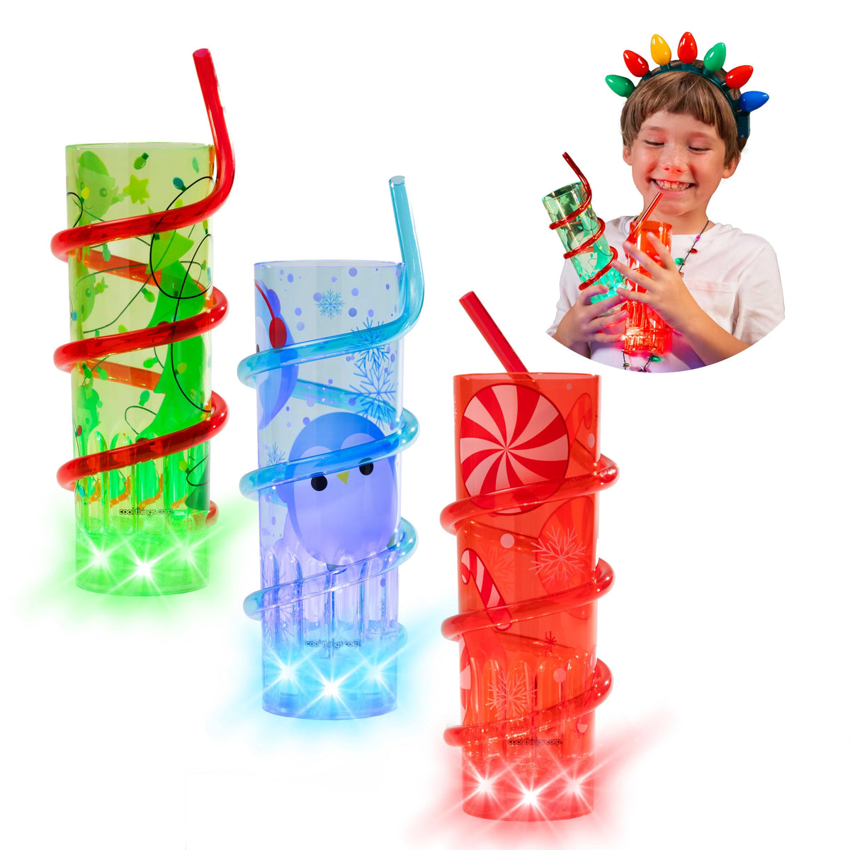 Cool Things Corp light up holiday tree cup on table adds festive glow