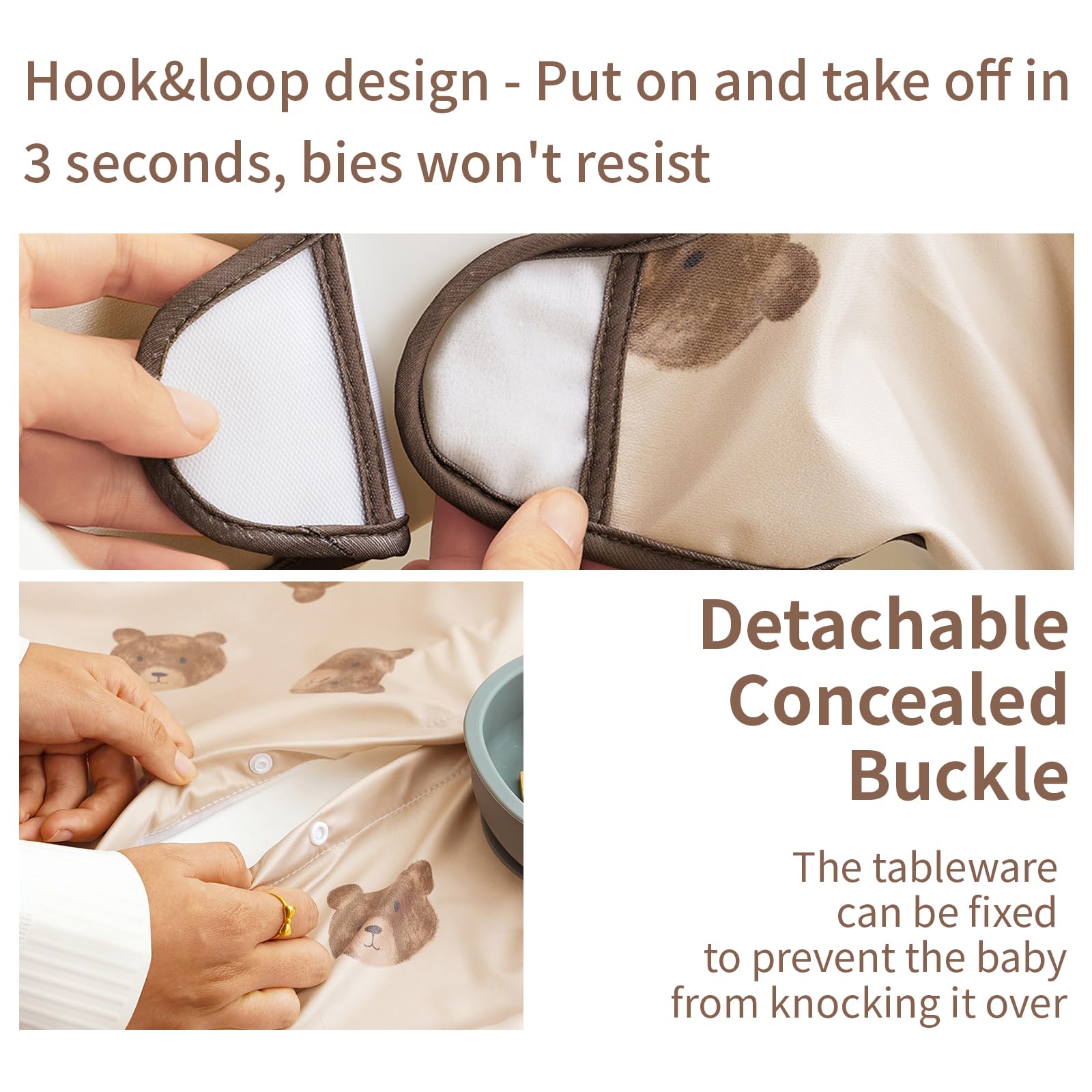 CoolaPeach adjustable Velcro bib fits growing babies comfortably