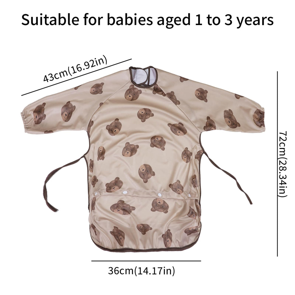 CoolaPeach rainbow design long sleeve bib keeps messes at bay