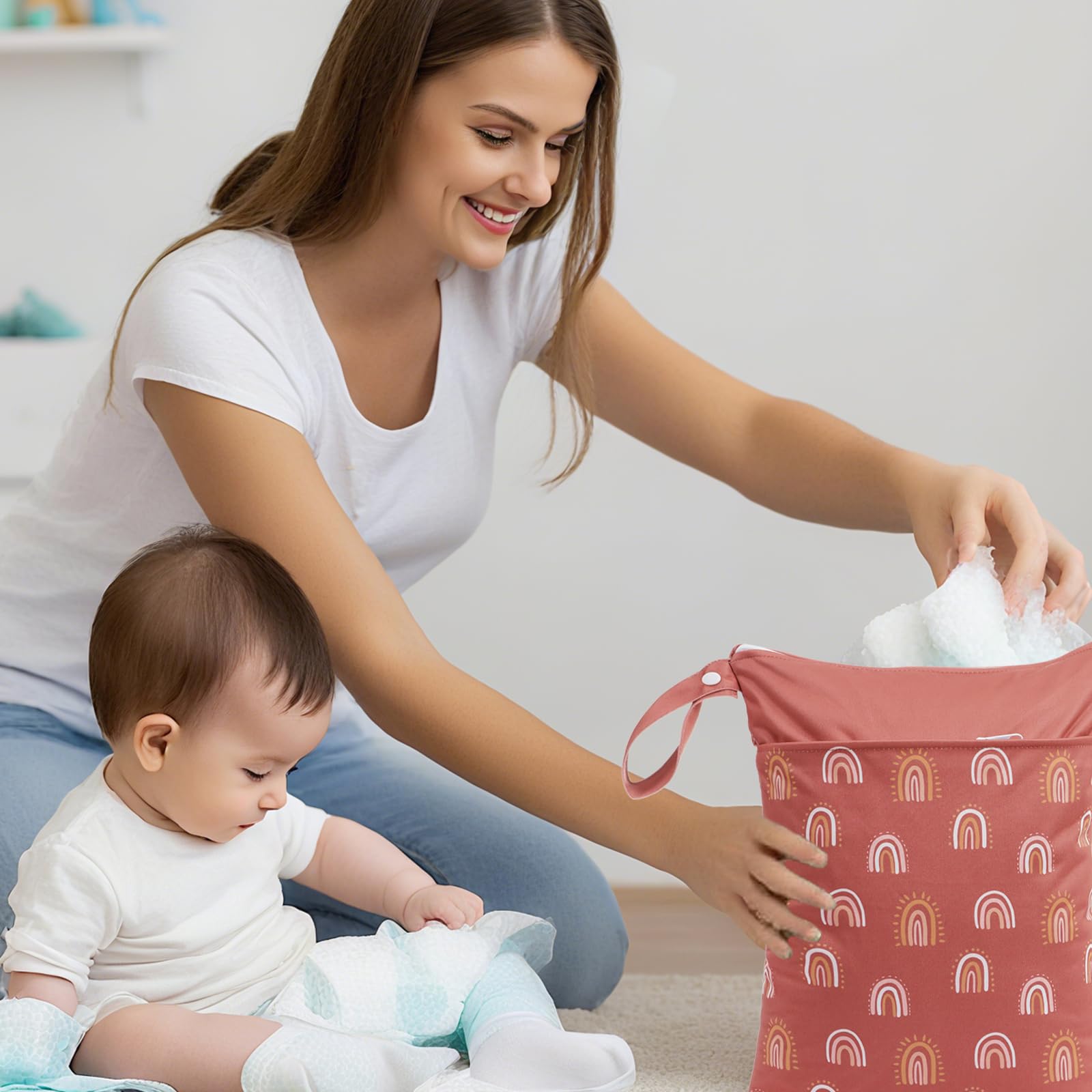 CoolaPeach wet bag is machine washable for easy cleanup