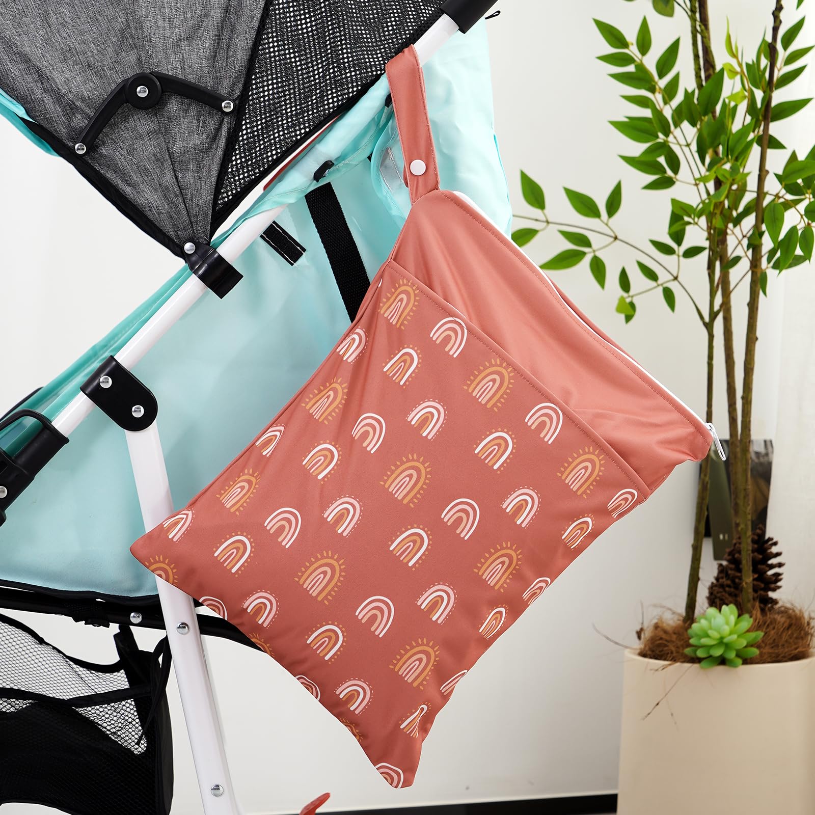 CoolaPeach durable polyester bag with PUL lining protects items from leaks