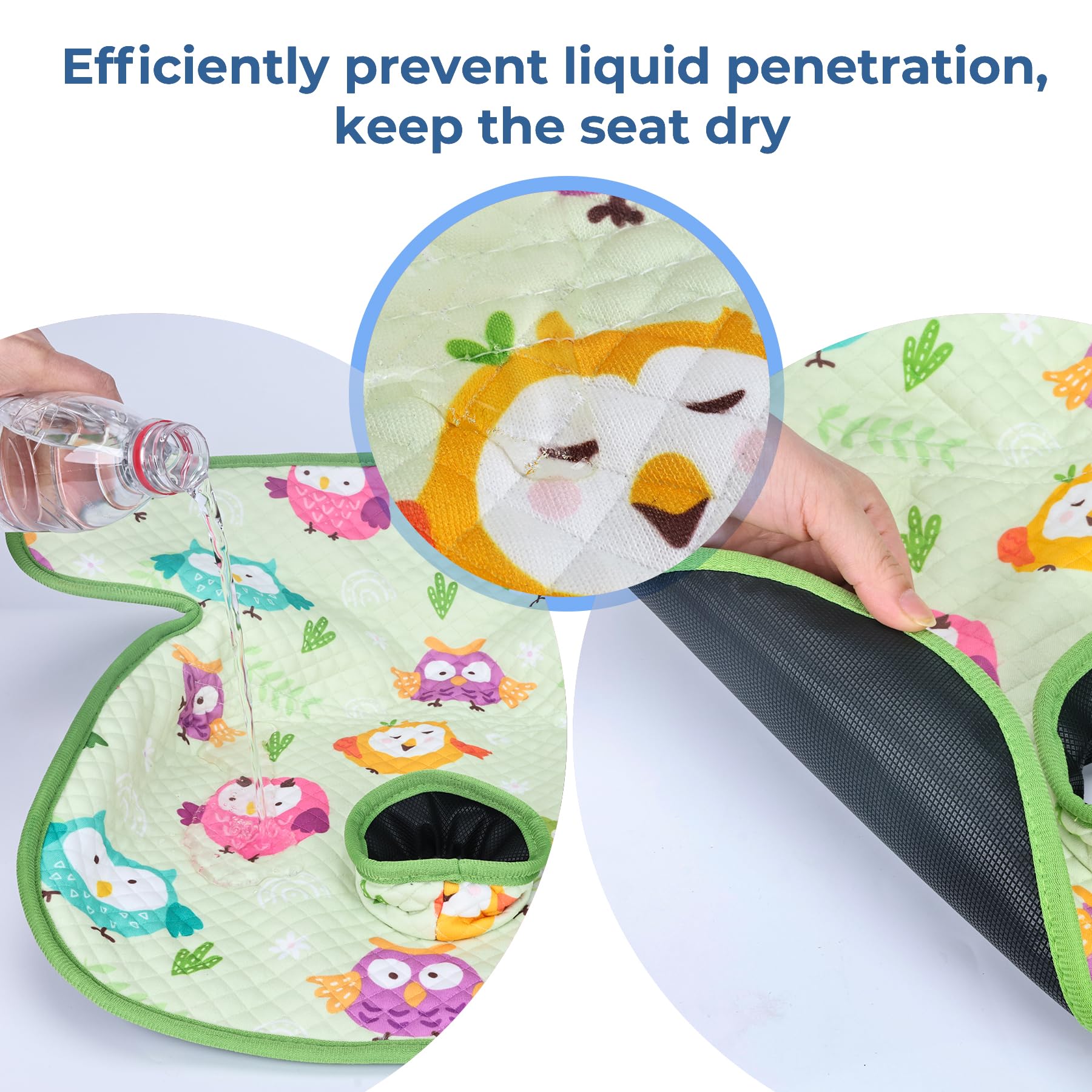 COOLBEBE car seat protector with non-slip edge design for security.
