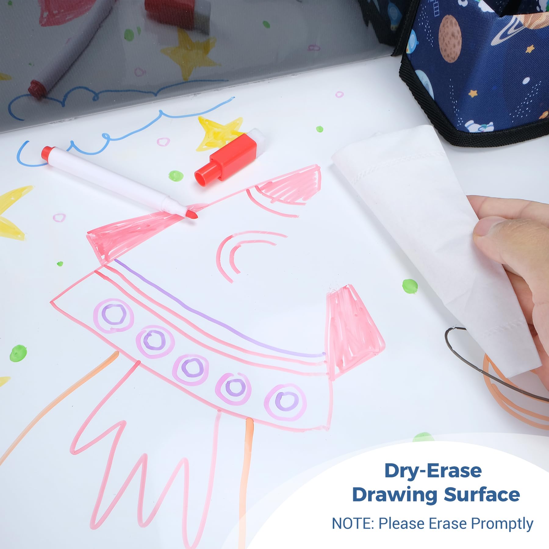 COOLBEBE travel tray blue space dividers prevent spills and keep items separate.