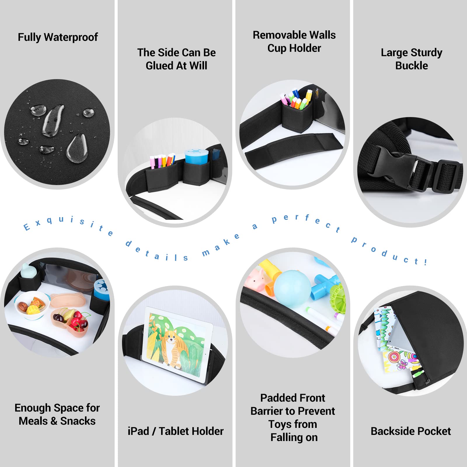 COOLBEBE dividers and cups keep snacks and pens organized during travel