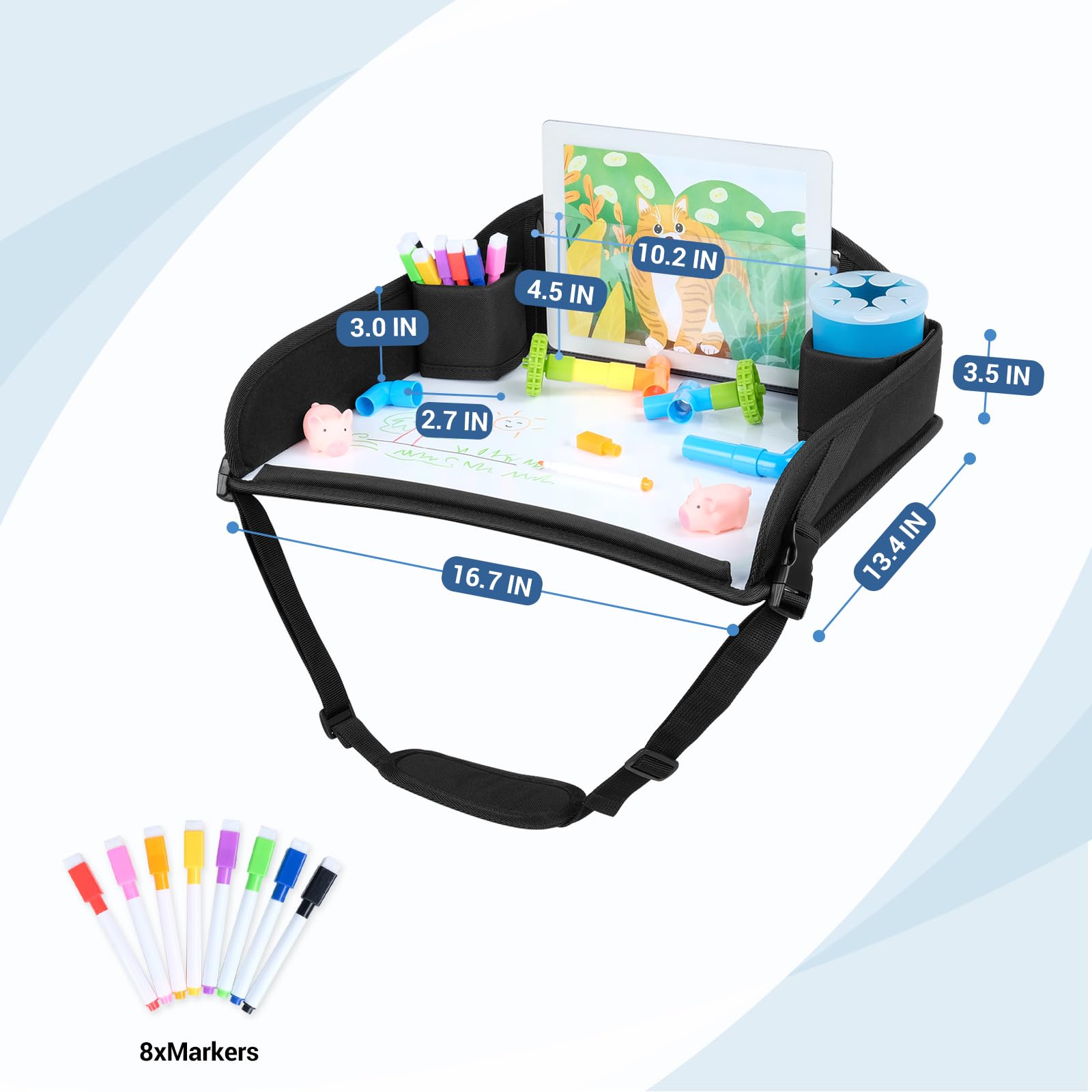COOLBEBE two cup holders for drinks and brushes within reach