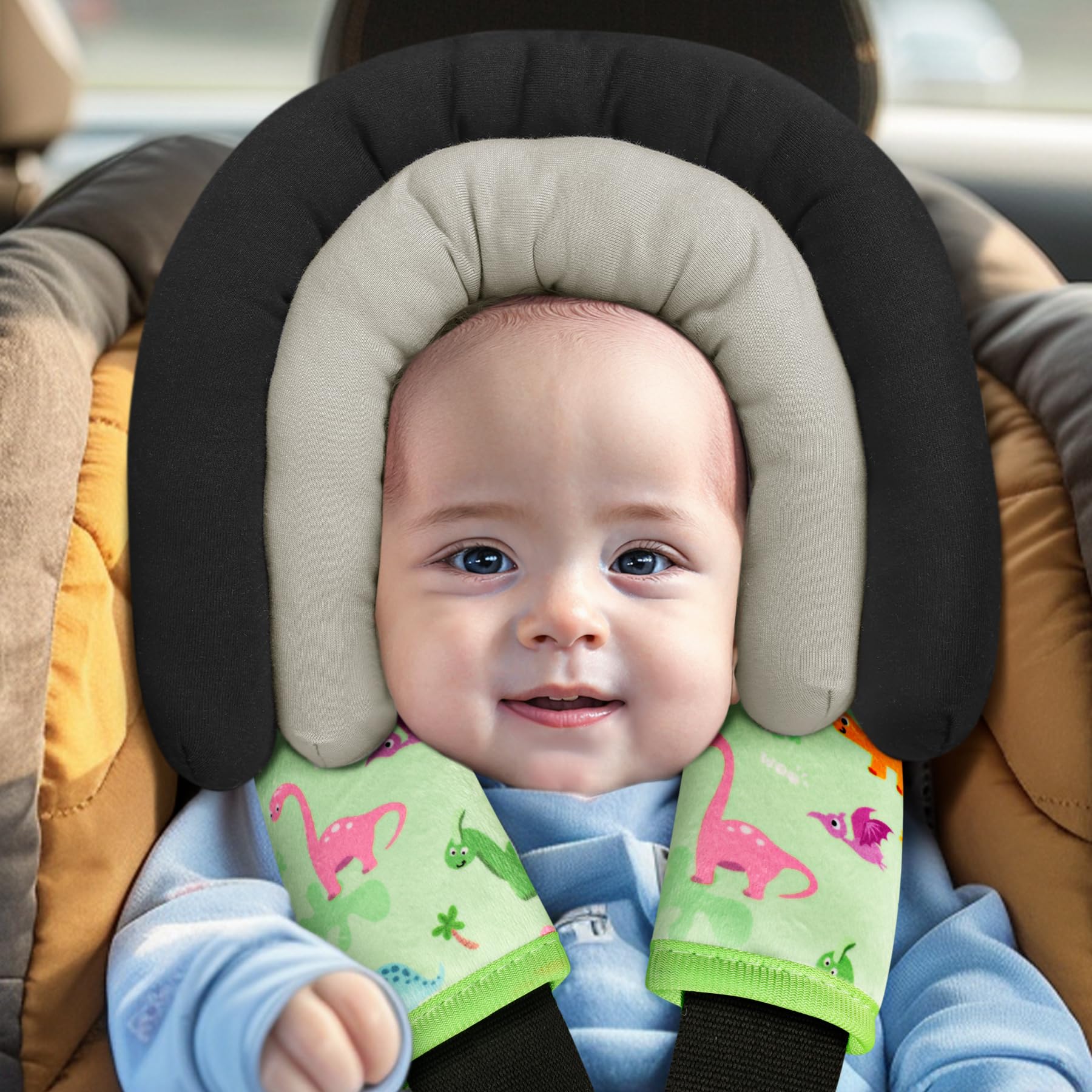 COOLBEBE velvet seat belt covers stay snug and washable for easy cleanup.