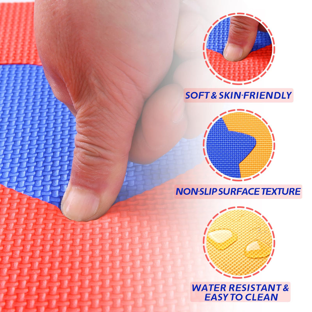 Coolcandy foam edges keep toys inside the play zone.