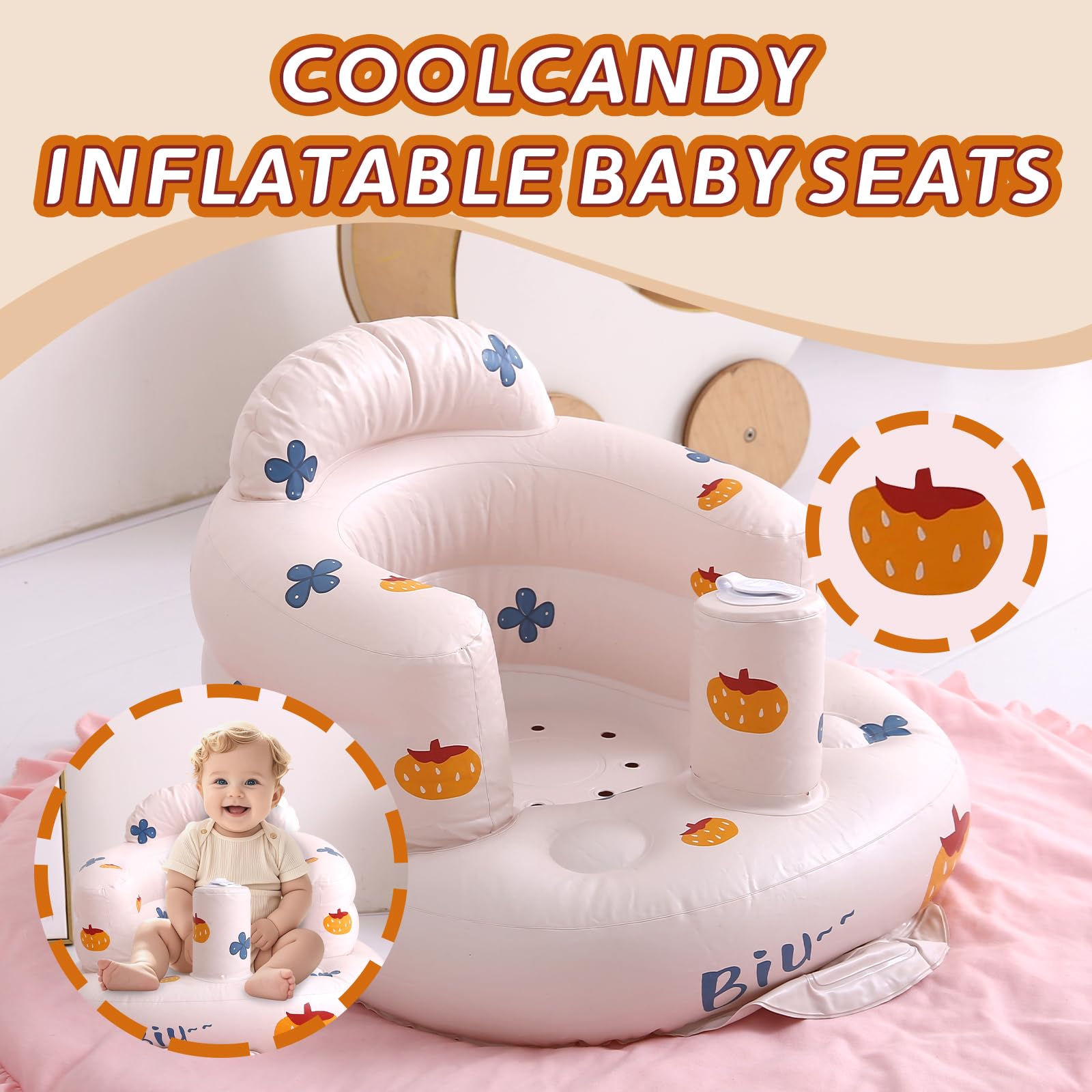 Coolcandy breathable bottom holes keep sitter cool and comfy.