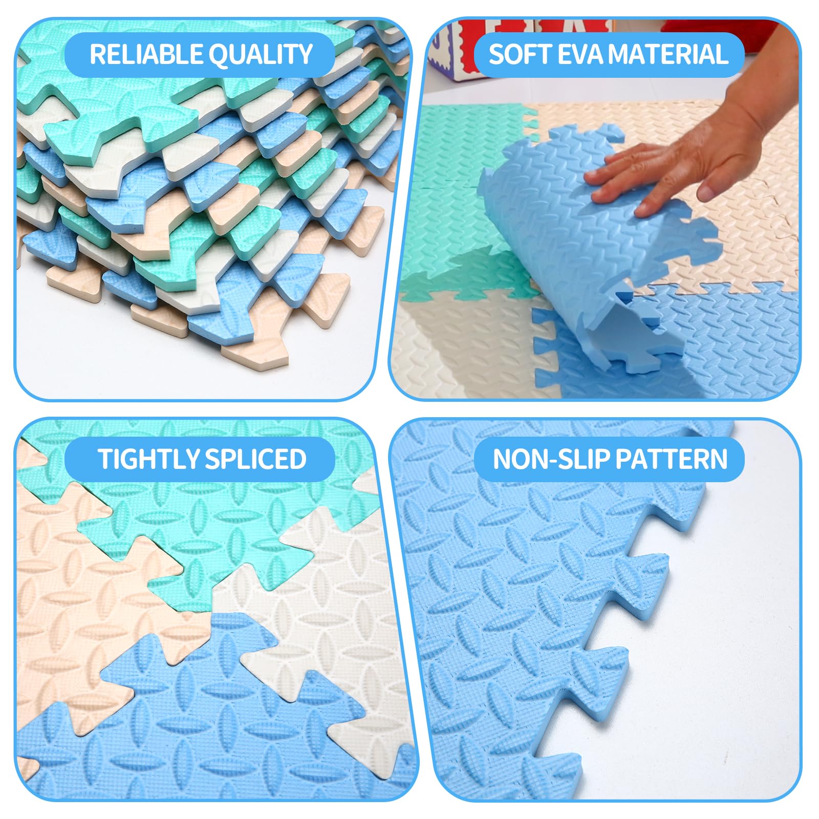 Coolcandy baby crawls on a cushioned, supportive mat.