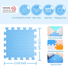 Coolcandy foam mat is easy to wipe clean after playtime.