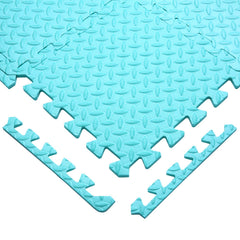 Coolcandy interlocking tiles feature a leaf-textured non-slip surface.