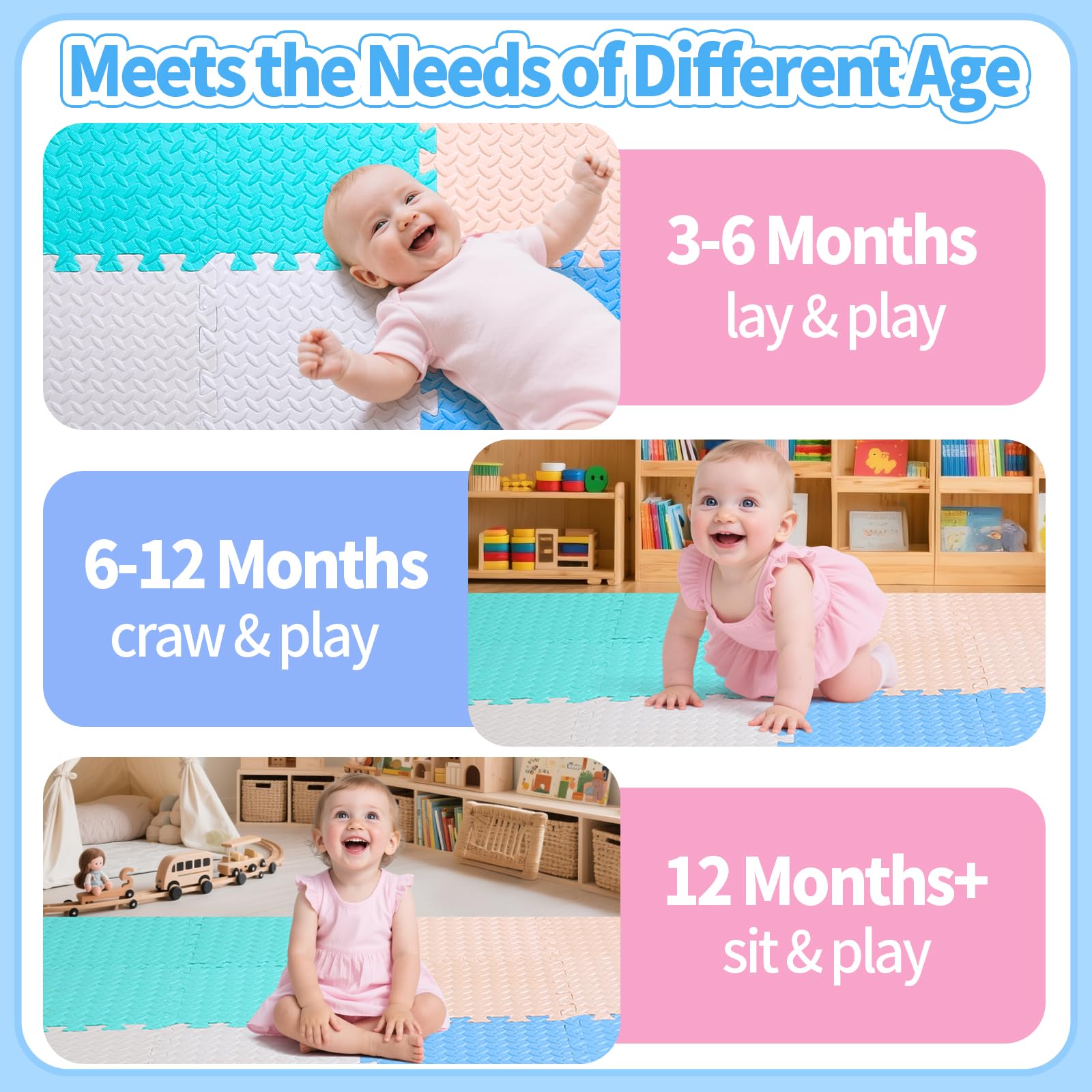 Coolcandy play mat covers a 15.5 sq ft area for activities.