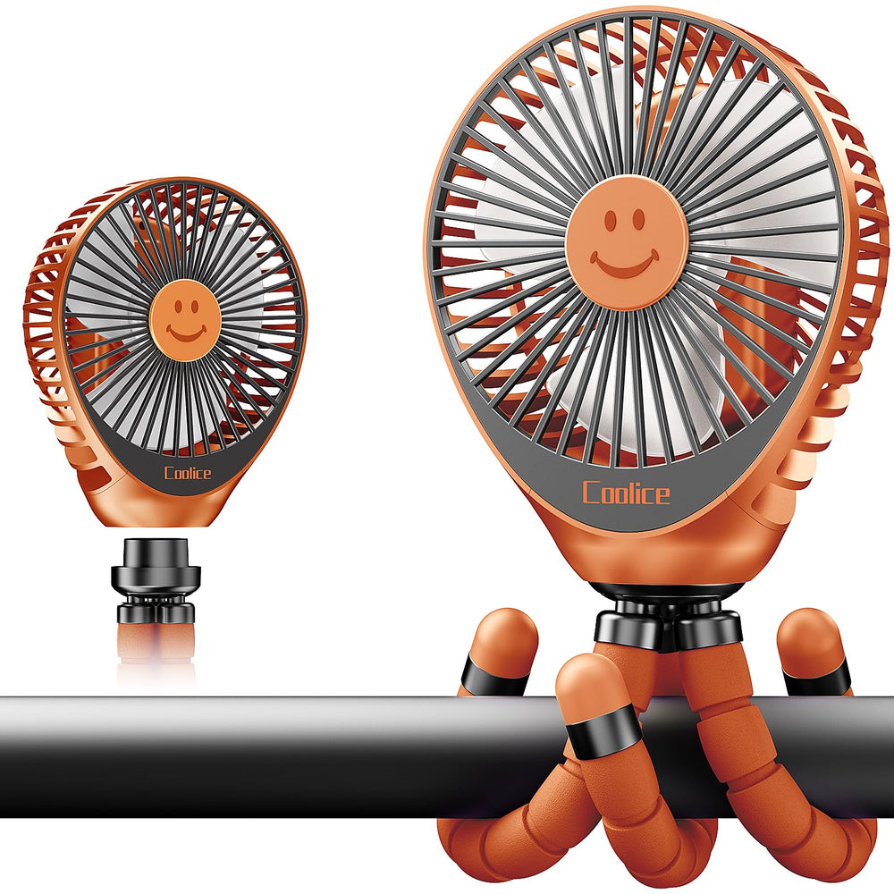 Coolice clip-on stroller fan for on-the-go cooling with adjustable airflow.