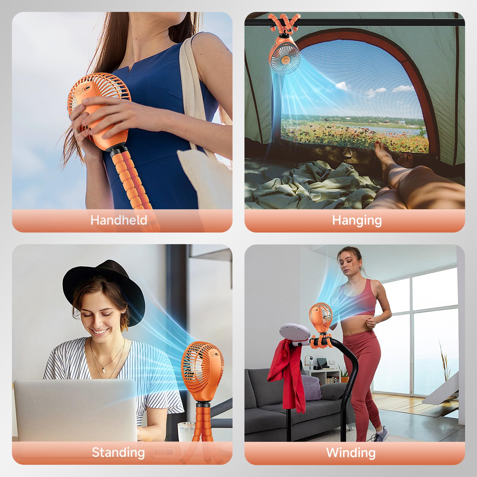 Coolice portable, lightweight fan ideal for travel and camping.