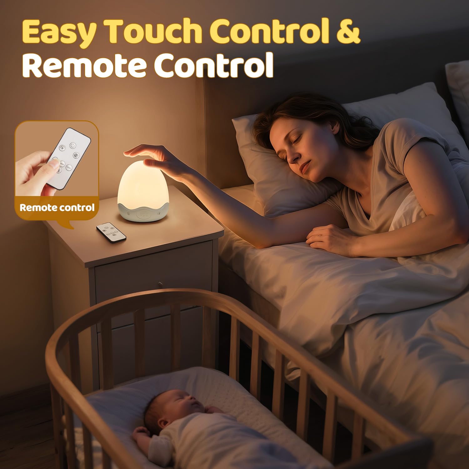 COOLNIGHT egg light featuring three timer options for auto-shutoff