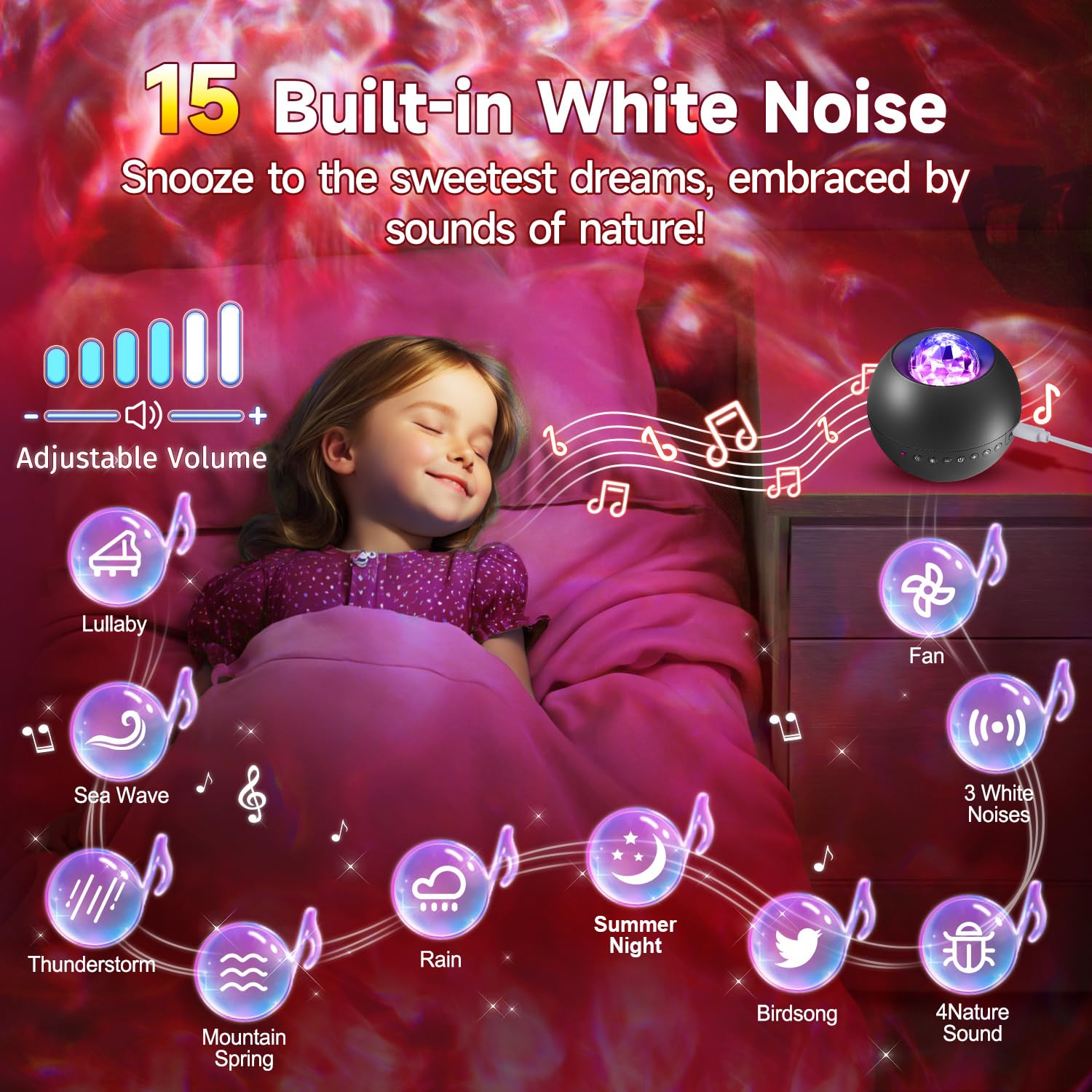 COOLNIGHT Galaxy Light Projector remote control enables quick color and mode adjustments