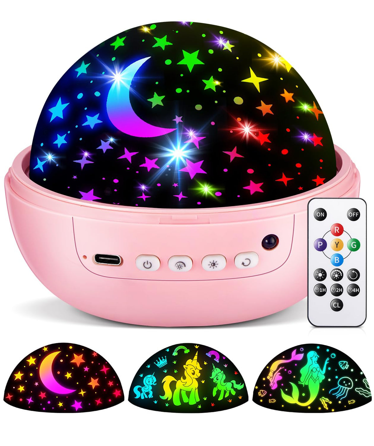 COOLNIGHT Kids Night Light Projector remote control for easy bedtime lighting.