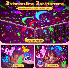 COOLNIGHT star projector displaying 3 films for magical ceiling scenes.