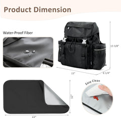 CoolREX diaper bag interior layout with nine pockets for organization