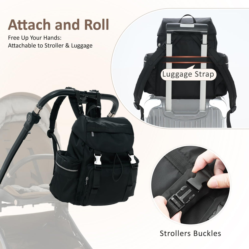 CoolREX stroller straps shown for hands-free transport