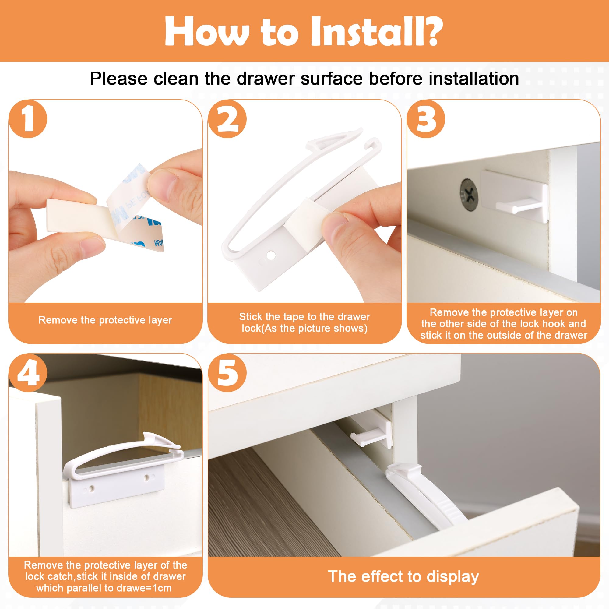 Coolrunner lock mounted on the left side of a drawer edge for safety.