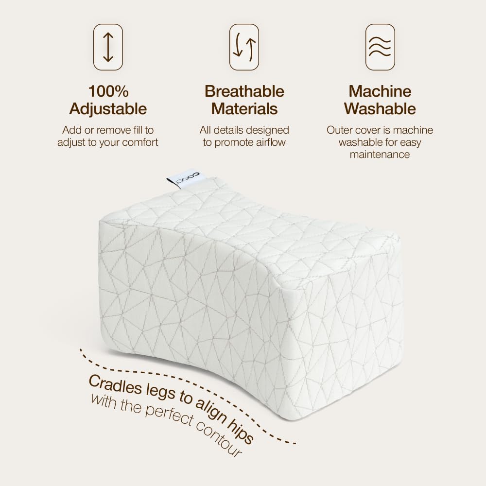Coop Home Goods leg pillow featuring adjustable foam inserts for a personalized fit