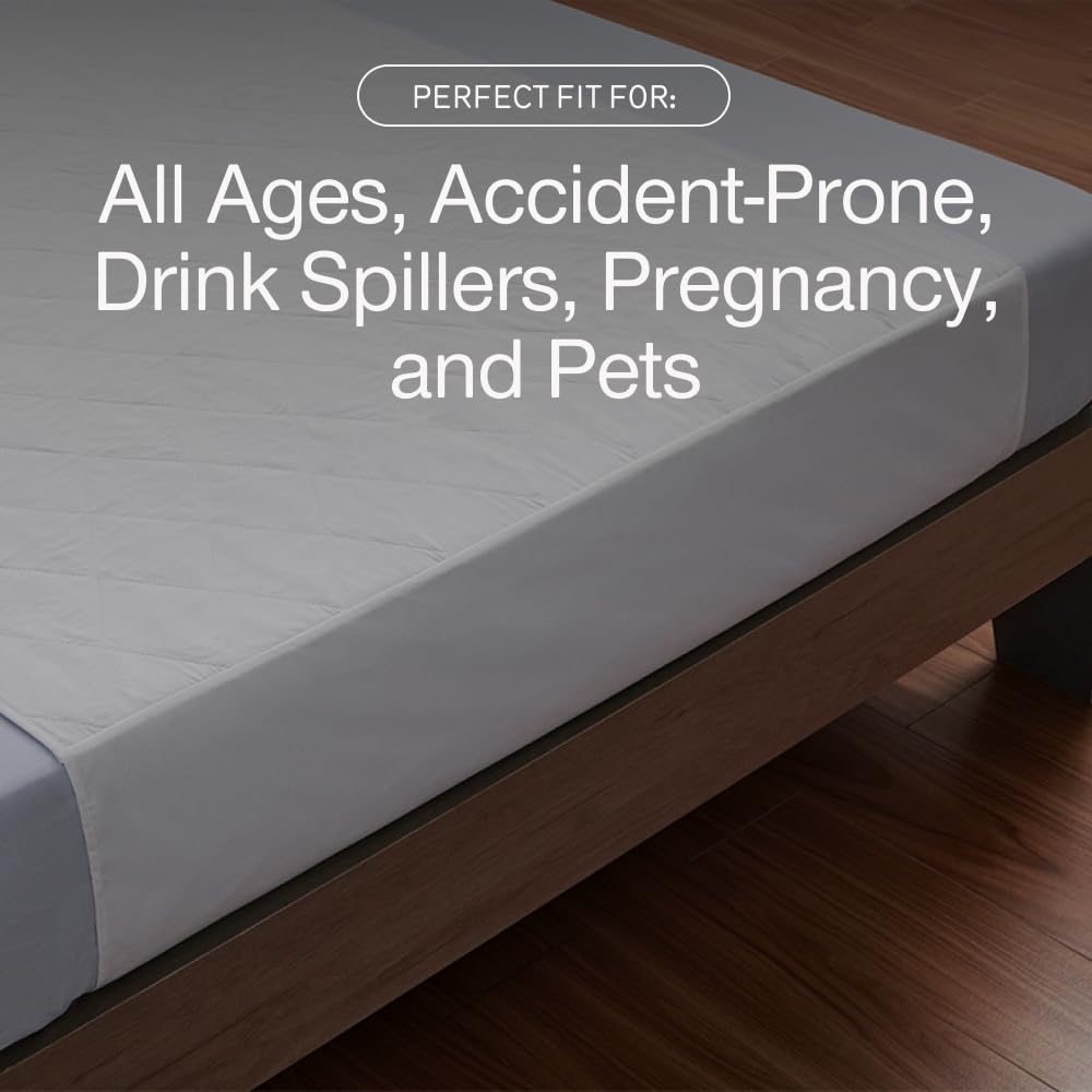Coop Home Goods waterproof bed pad with tuck-sides ensures it stays put during sleep.