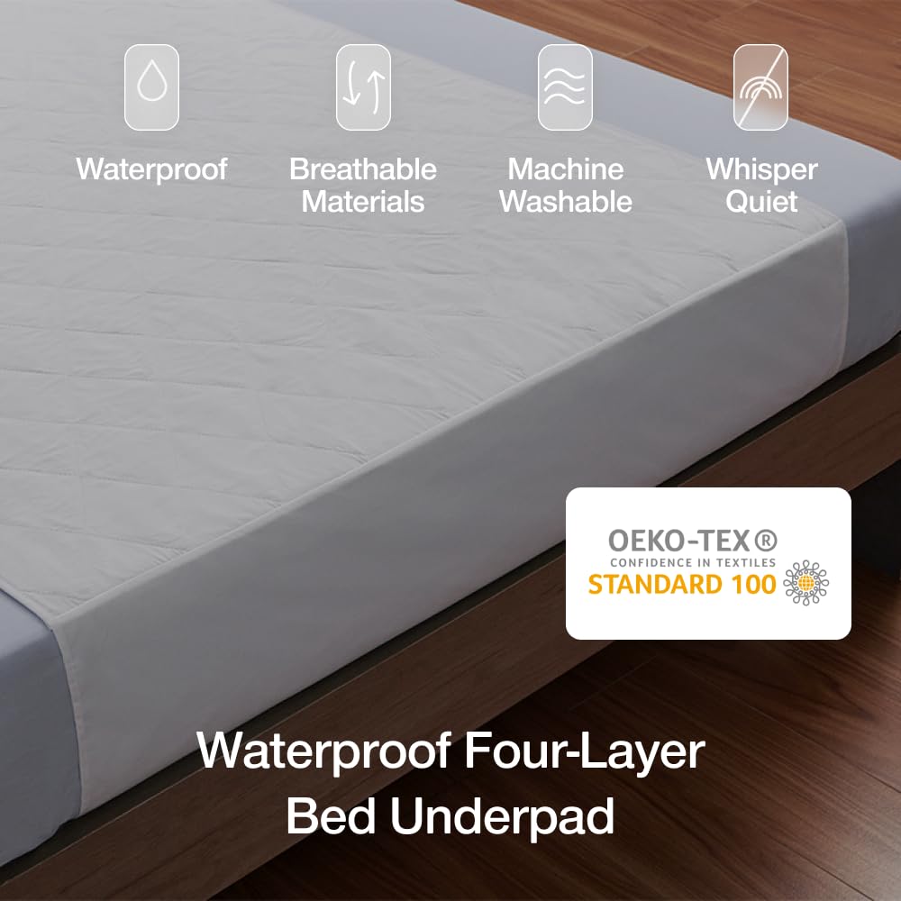 Coop Home Goods bed pad tuckable sides demonstrate secure placement