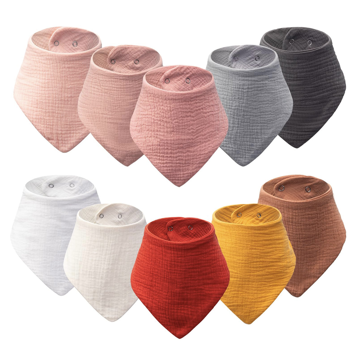 COOROBIN 10-pack drool bibs for babies with ultra-soft absorbent cotton