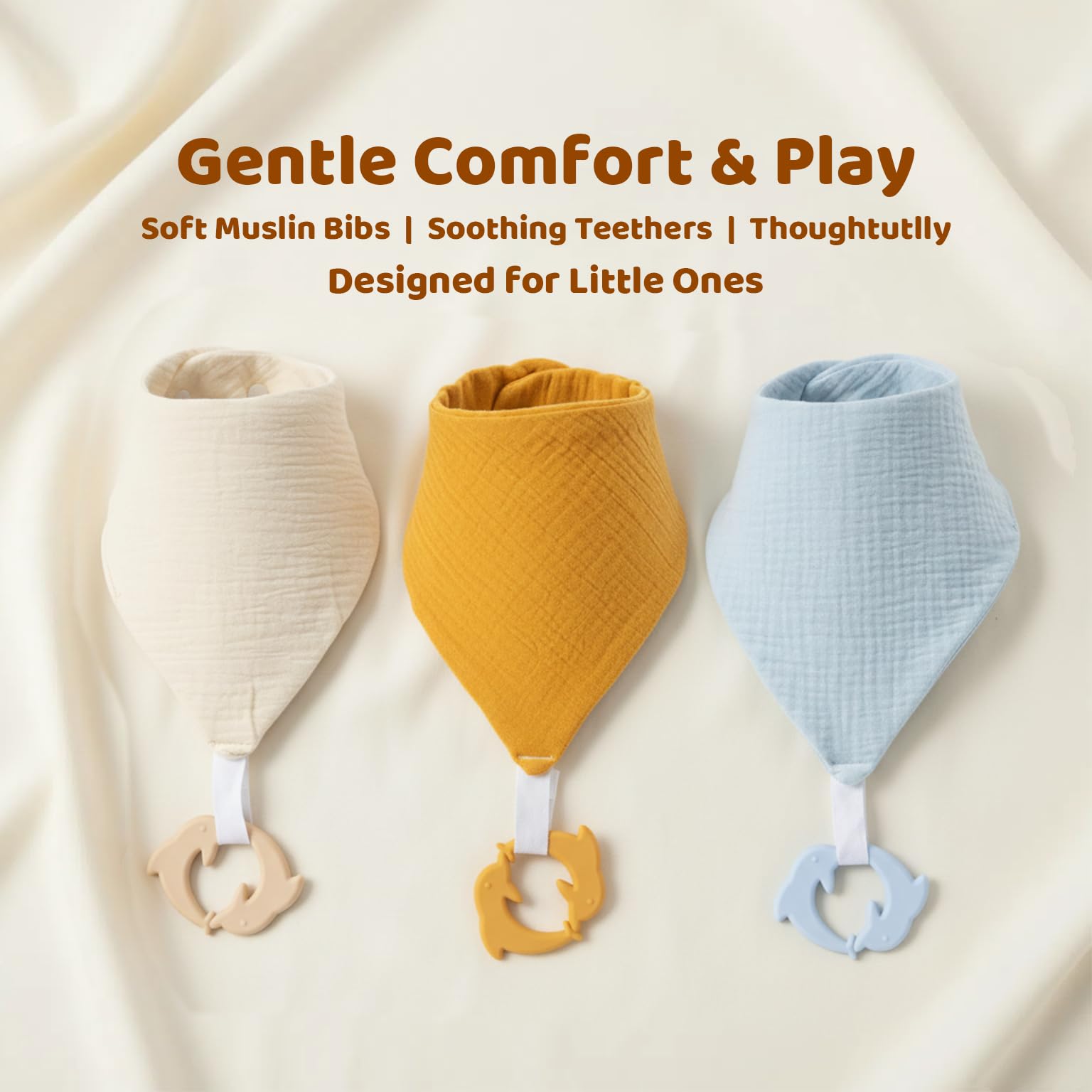 COOROBIN bib fabric features 3D honeycomb weave that absorbs drool quickly