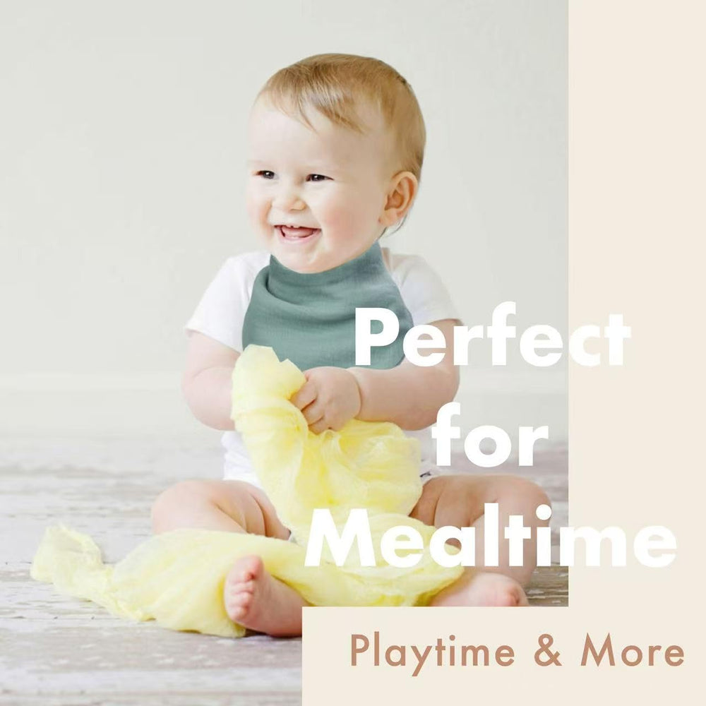 COOROBIN multi-use bib doubles as burp cloth and wipe.
