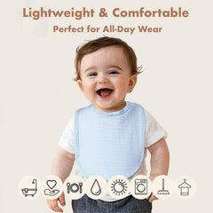 COOROBIN bibs showing adjustable snaps for growing baby